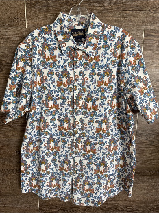 Daniel Cremieux Other - Daniel Cremieux Men's White Paisley Floral Short-Sleeve Button-Up Shirt